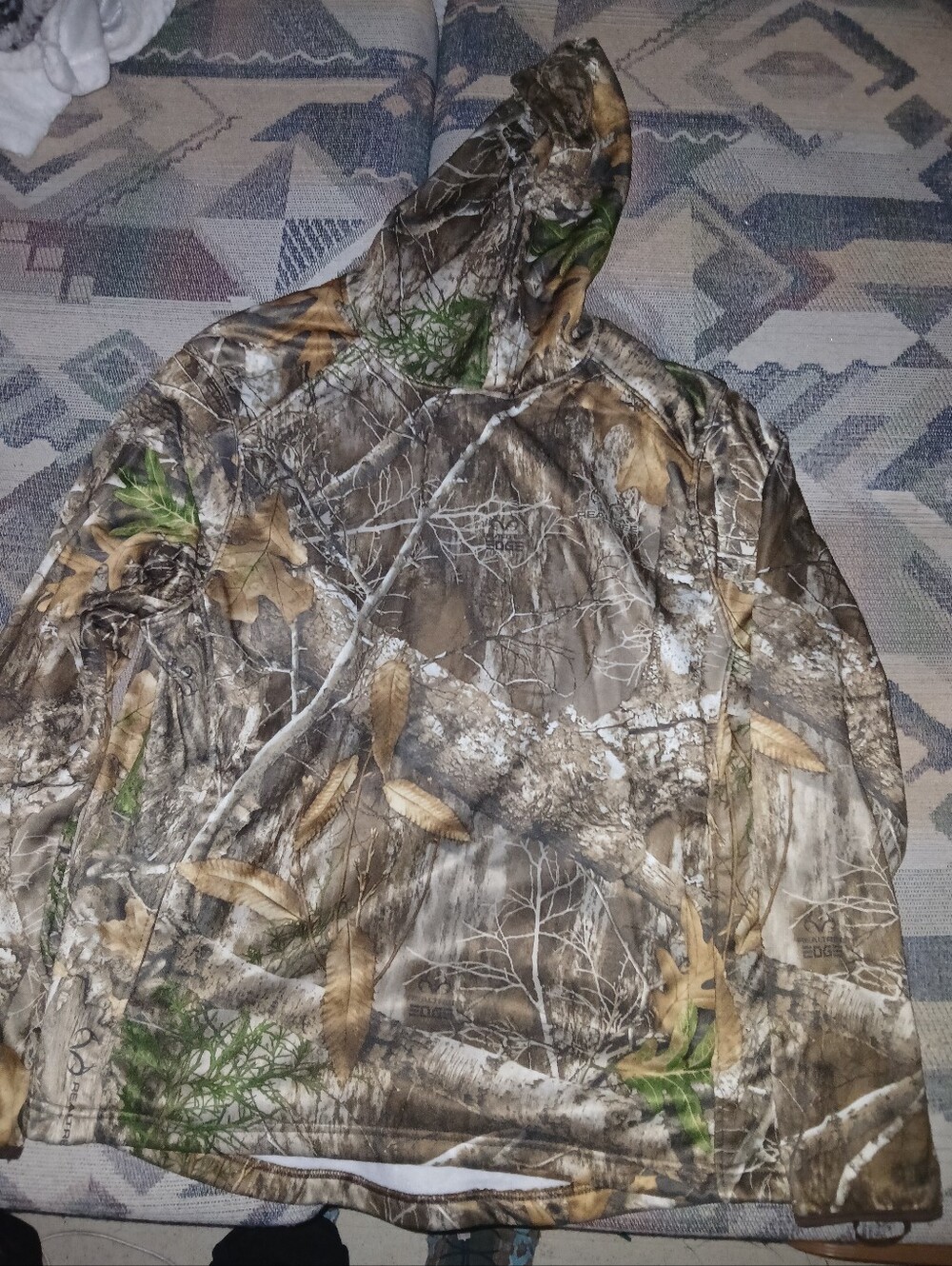 Realtree Camo Hooded Windbreaker in Brown, Green